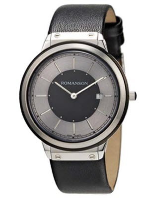 Đồng hồ nam dây da Romanson TL3219MDBK