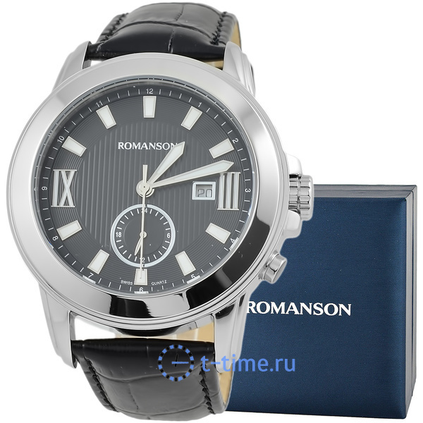 Đồng hồ nam dây da Romanson TL0381MWBK