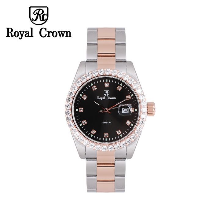 Đồng hồ nam Royal Crown 3662M - dây thép vỏ vàng hồng