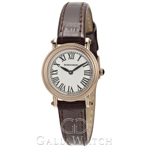 Đồng hồ nữ dây da Romanson RL1253SLGWH