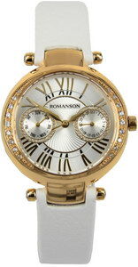 Đồng hồ nữ dây da Romanson RL2612QLCWH