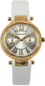 Đồng hồ nữ dây da Romanson RL2612QLCWH