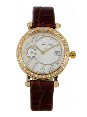 Đồng hồ nữ dây da Romanson - RL3221QLGWH