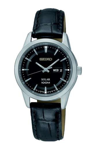 Đồng hồ nữ dây da Seiko Solar SUT161P2