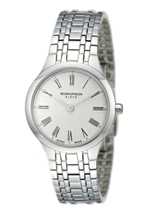 Đồng hồ nữ dây thép không gỉ Romanson EM4252LWWH - màu BK/ WH
