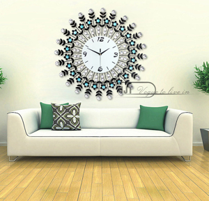 Đồng hồ trang trí hoa pha lê đầy đủ sắc màu cho không gian đặc biệt ấn tượng JT1307