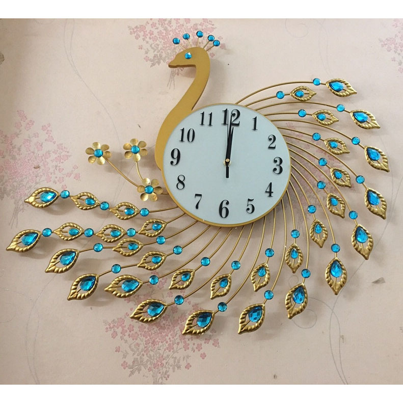 Đồng hồ trang trí nghệ thuật M02 - Chim công dáng ngọc