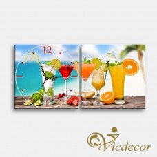Đồng hồ tranh Cocktail Vicdecor DHT0223
