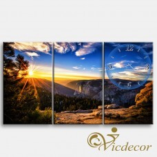 Đồng hồ tranh Đón bình minh Vicdecor DHT0221