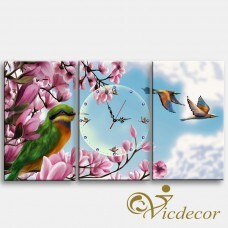 Đồng hồ tranh Én xuân Vicdecor DHT0156