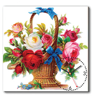 Đồng hồ tranh giỏ hoa mây Dyvina 1T4040-2