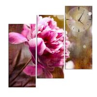 Đồng hồ tranh Mẫu đơn nghệ thuật Vicdecor DHT0263