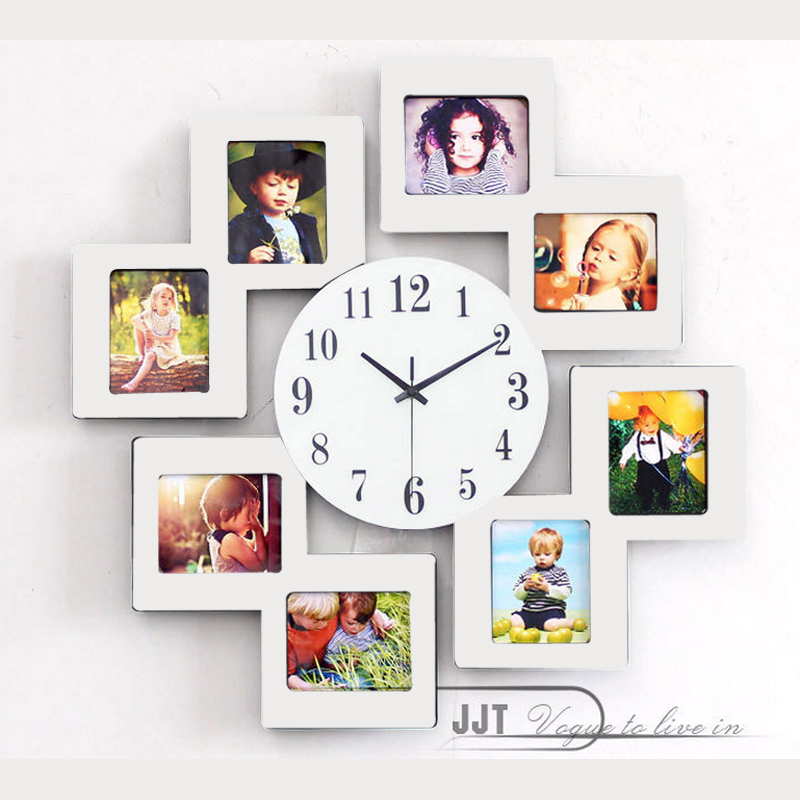 Đồng hồ treo tường kèm khung ảnh gia đình vô cùng đẹp JT8011