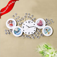 Đồng hồ treo tường khung ảnh nghệ thuật kết hợp hat pha lê lưu lại những kỷ niệm đáng nhớ M1104