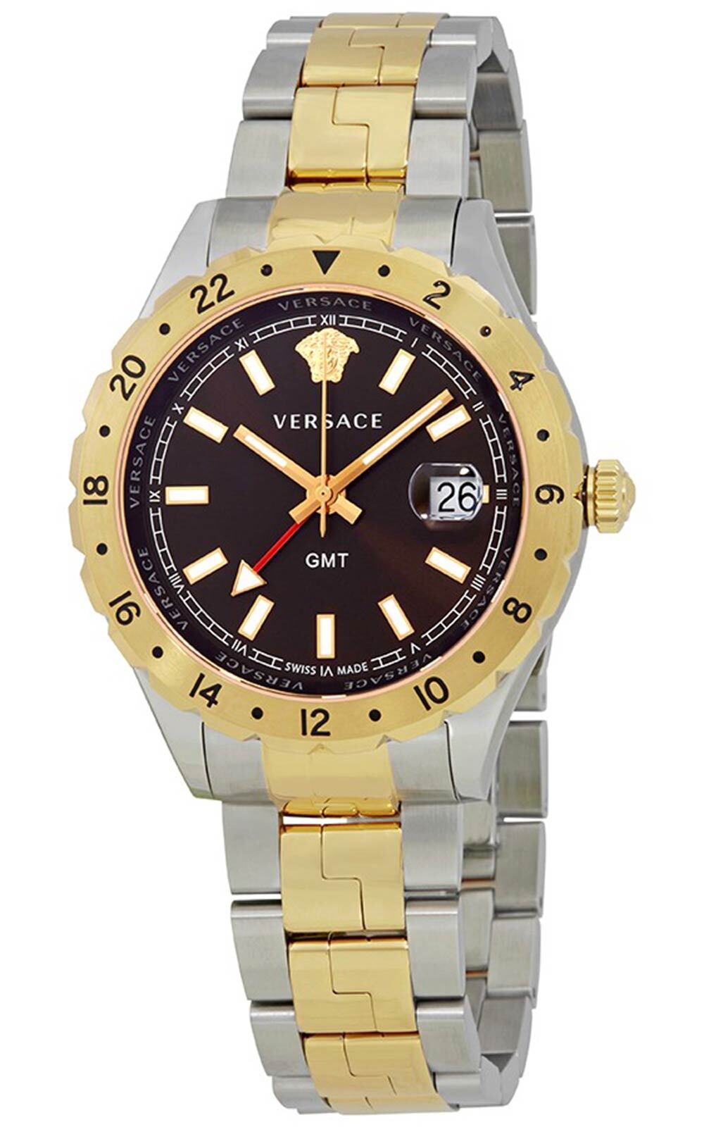 Đồng Hồ  Versace Hellenyium Brown Dial Two-Tone Men's Watch V11040015