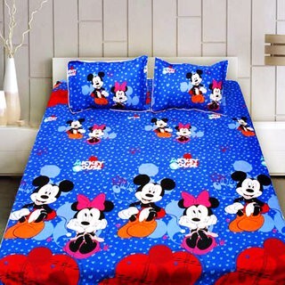 Bộ drap cotton nhung cặp đôi Mickey và Minnie 1m6 DR006.6