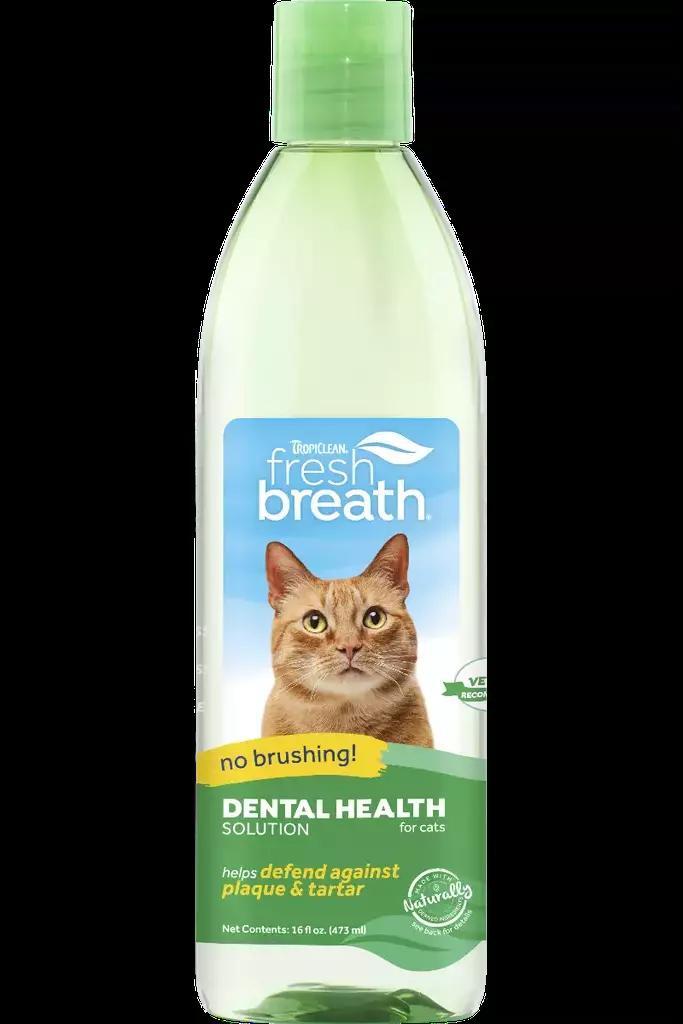 Dung dịch chăm sóc răng miệng TropiClean Fresh Breath Dental Health for Cats 473ml - Thơm miệng, loại bỏ mảng bám cho mèo Petmall