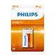 Hộp 12 bộ Pin kẽm Philips LongLife 6F22L1B 9V 