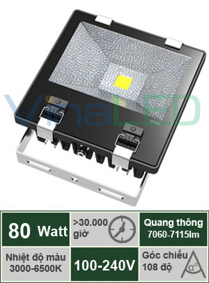 Đèn pha led VinaLED FL-A80C 80W 