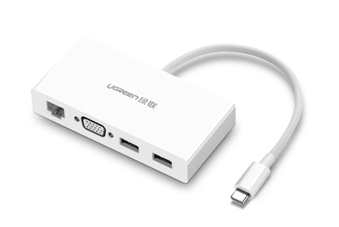 Cáp USB Type-C sang VGA, Lan 10/100Mbps, Hub USB 3.0 Ugreen UG-40378 