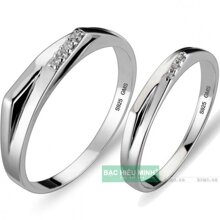 Nhẫn đôi Bạc Hiểu Minh NC308 - Mong manh