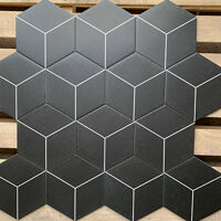 Gạch lục giác đẹp đen kẻ chỉ trắng 20x23