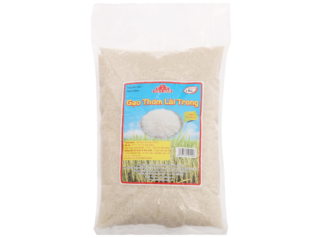 Gạo thơm lài trong Việt San - túi 5kg