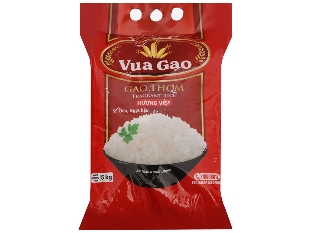 Gạo thơm Vua Gạo Hương Việt túi 5kg