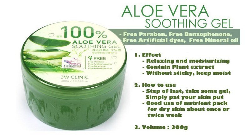 Gel dưỡng da ALoe Vera Smoothing Gel 3W Clinic 100%