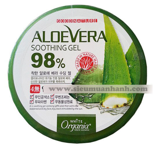 Gel dưỡng thể Organia White Good Nature Aloe Vera Soothing Gel 98%