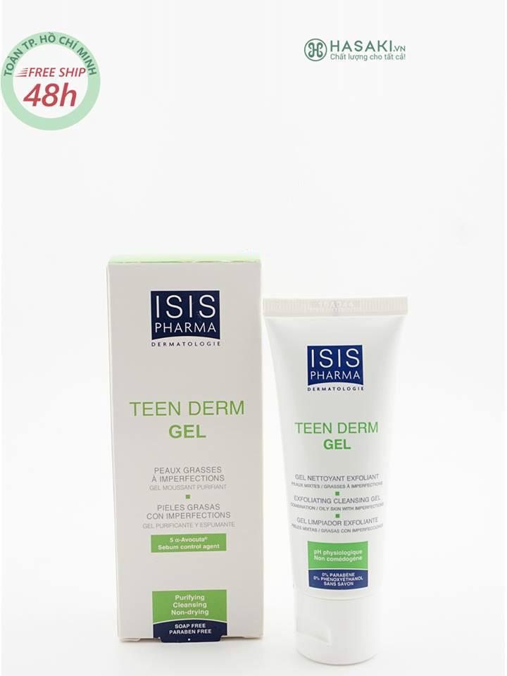 Gel rửa mặt da thường giảm nhờn ngừa mụn ISIS Pharma Teen Derm Gel 40ml