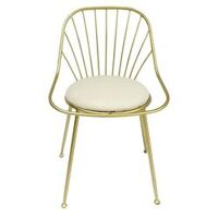 Ghế khung sắt màu vàng đồng có nệm GCF093