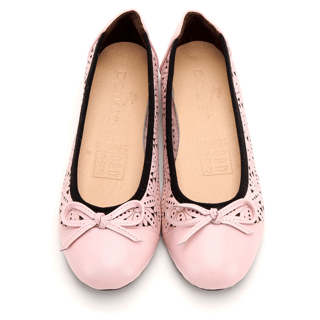 Giày búp bê Domani họa tiết laze màu hồng nhạt GB40HN