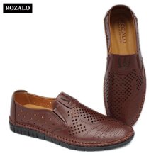 Giày lười nam đục lỗ da bò Rozalo R6109