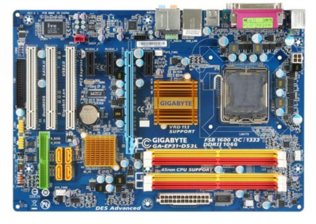 Bo mạch chủ - Mainboard Gigabyte GA-EP31-DS3L - Socket 775, Intel P31/G31/ICH7, 4 x DIMM, Max 4GB, DDR2