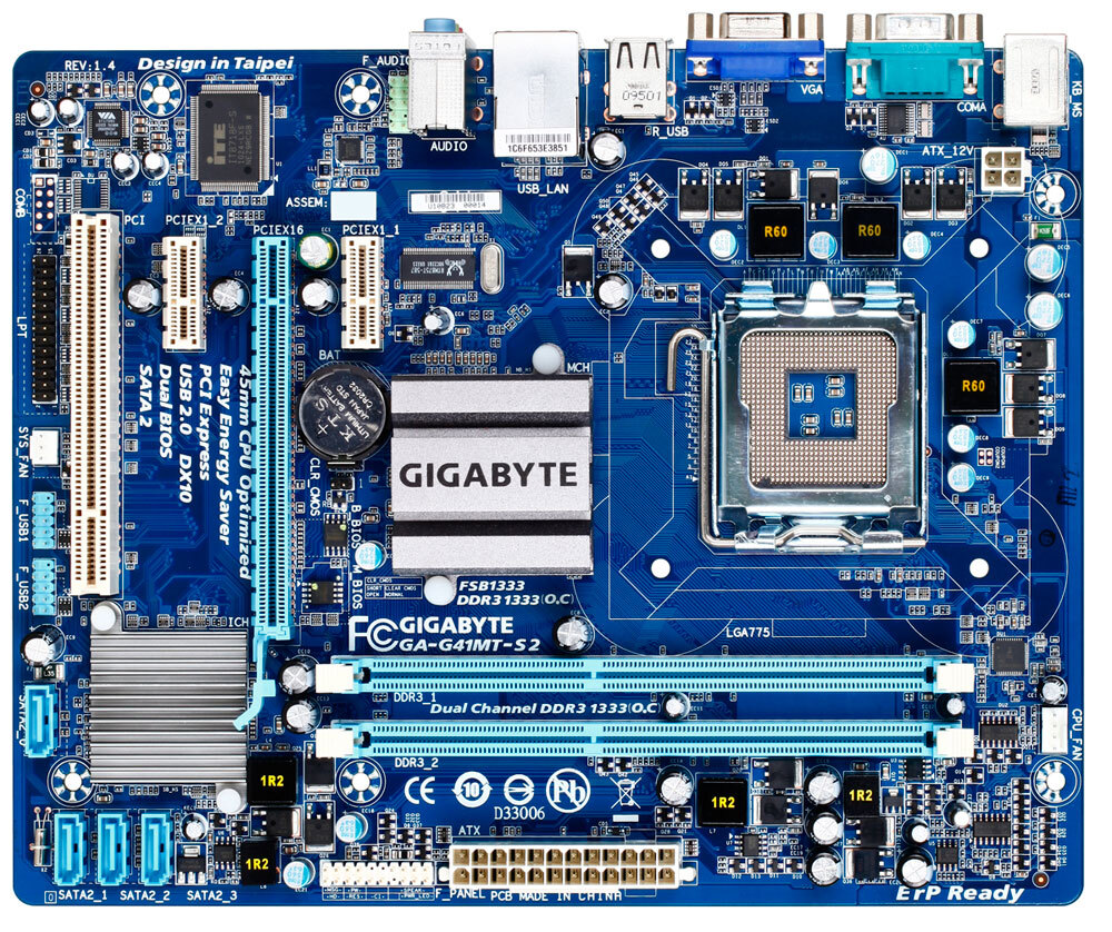 Bo mạch chủ - Mainboard Gigabyte GA-G41MT-S2 - Socket 775, Intel G41/ICH7, 2 x DIMM, Max 8GB, DDR3