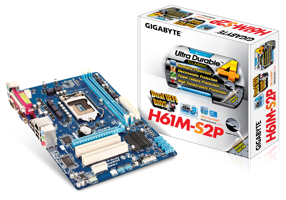 Bo mạch chủ - Mainboard Gigabyte GA-H61M-S2P (rev. 2.0) - Socket 1155, Intel H61, 2 x DIMM, Max 16GB, DDR3