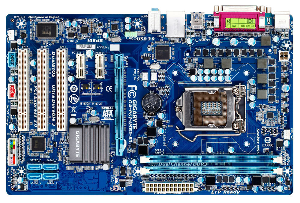 Bo mạch chủ - Mainboard Gigabyte GA-P61-USB3-B3 - Socket 1155, Intel H61, 2 x DIMM Max 16GB, DDR3
