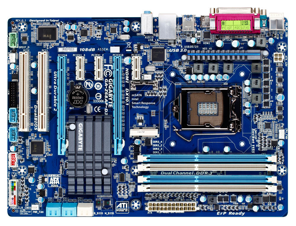 Bo mạch chủ - Mainboard Gigabyte GA-Z68AP-D3 (rev 1.0) - Socket 1155, Intel Z68 , 4 x DIMM, Max 32GB, DDR3