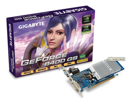 Card đồ họa (VGA Card) Gigabyte GV-NX84S256HE - NVIDIA GeForce 8400 GS, GDDR2, 256MB, 64-bit, PCI Express 2.0 x16