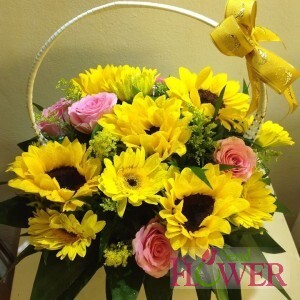 Giỏ hoa hướng dương