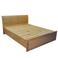 Giường ngủ gỗ sồi đầu cong có 2 ngăn kéo