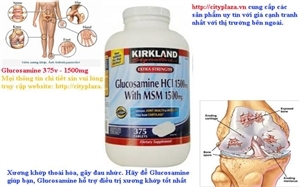 Thuốc bổ xương khớp Kirkland Signature Extra Strength Glucosamine HCI 1500mg With MSM 1500mg 375 viên