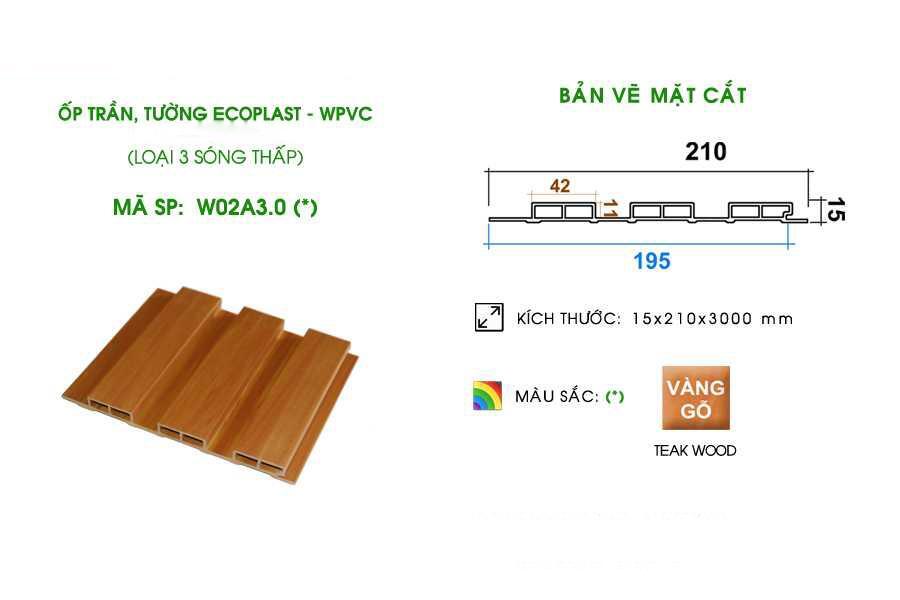 Gỗ nhựa Việt Pháp EcoplaST W02A3.0