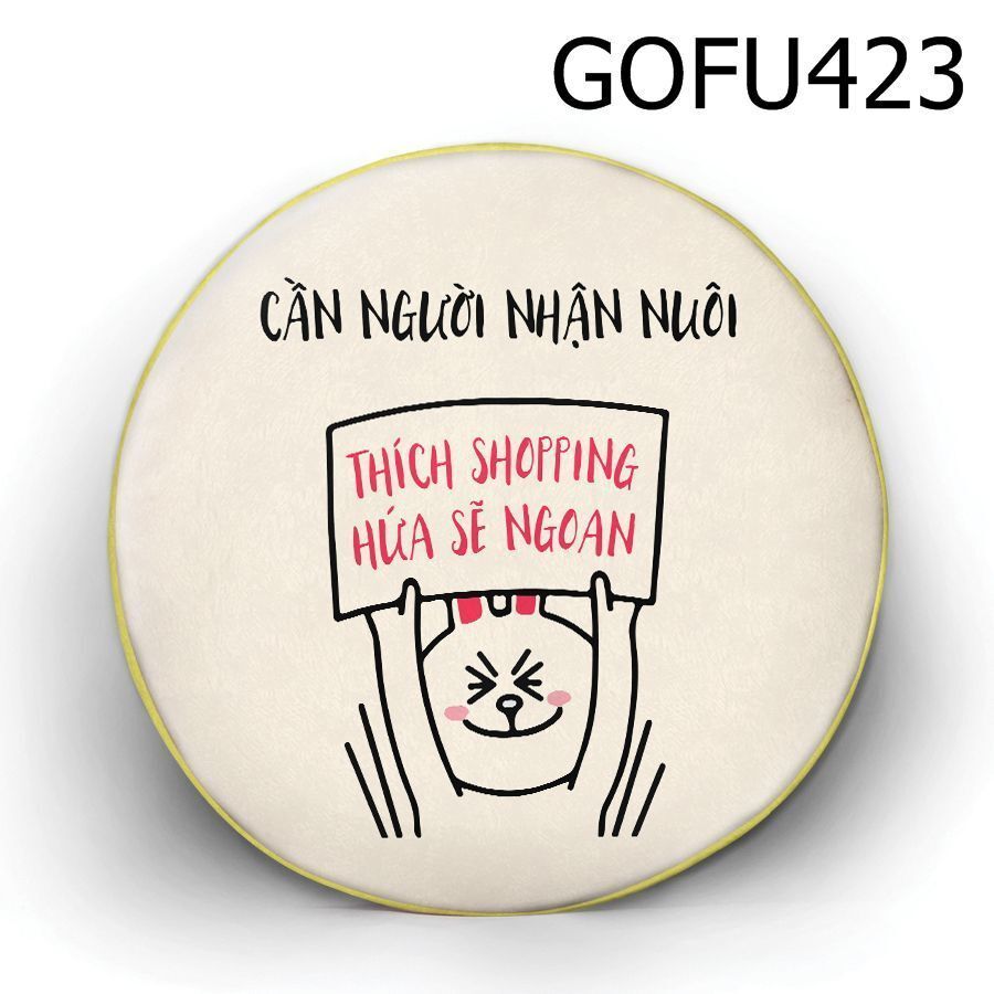 Gối tròn thích shopping - GOFU423