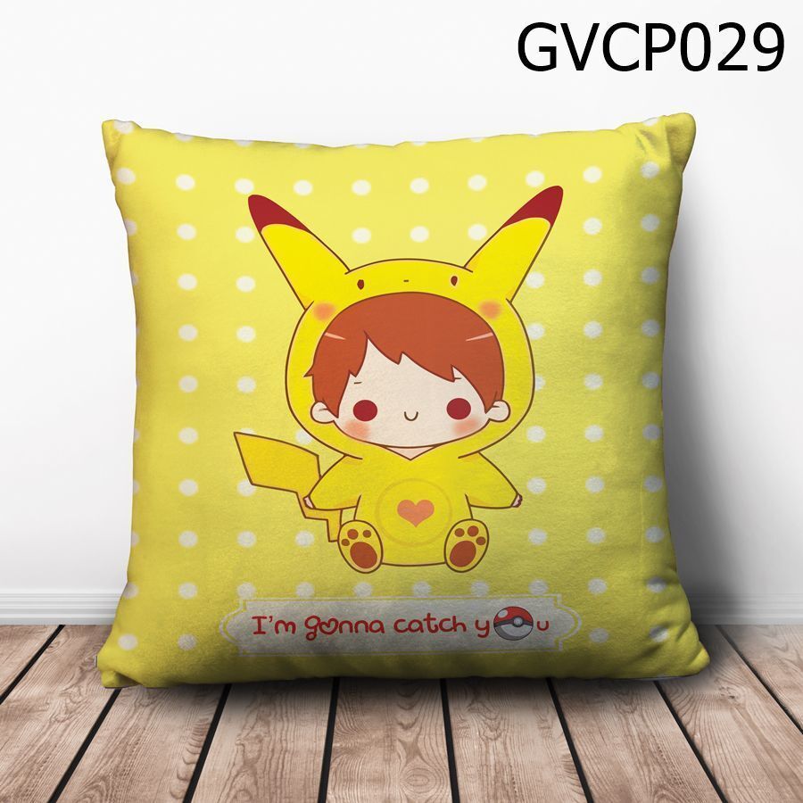 Gối vuông Cậu bé Pikachu - GVCP029