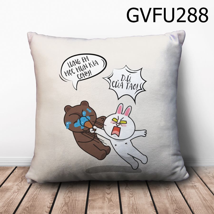 Gối vuông Lưng em mọc mụn kìa - GVFU288