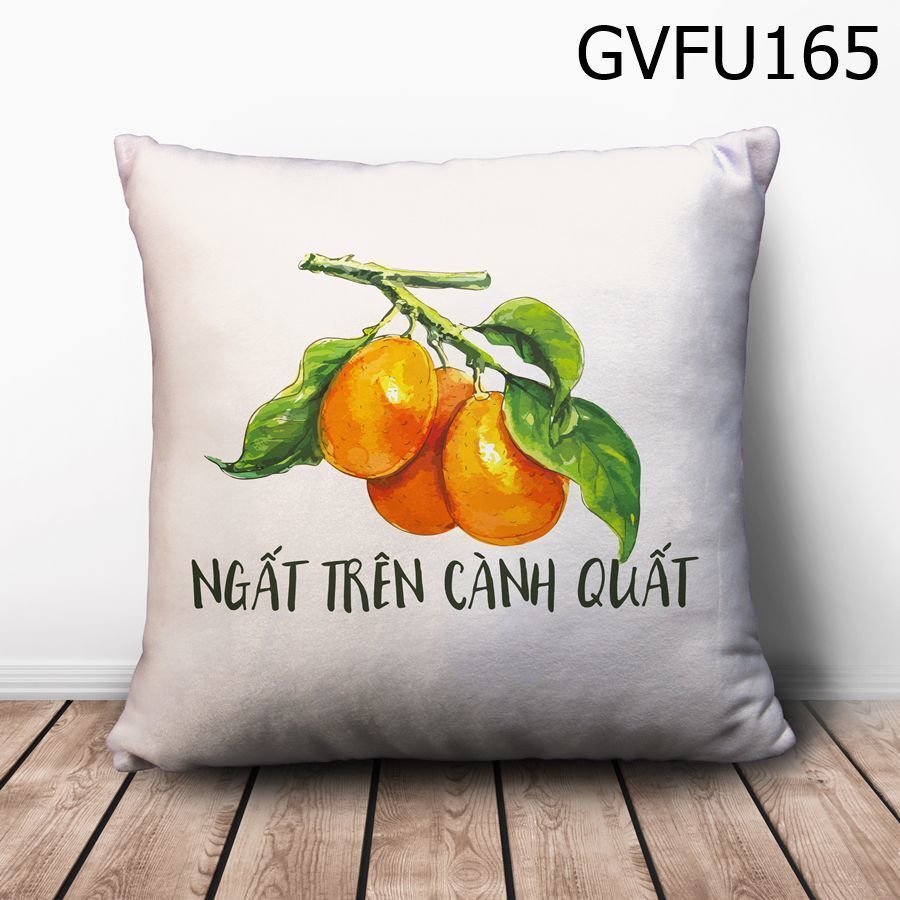 Gối vuông ngất trên cành quất - GVFU165