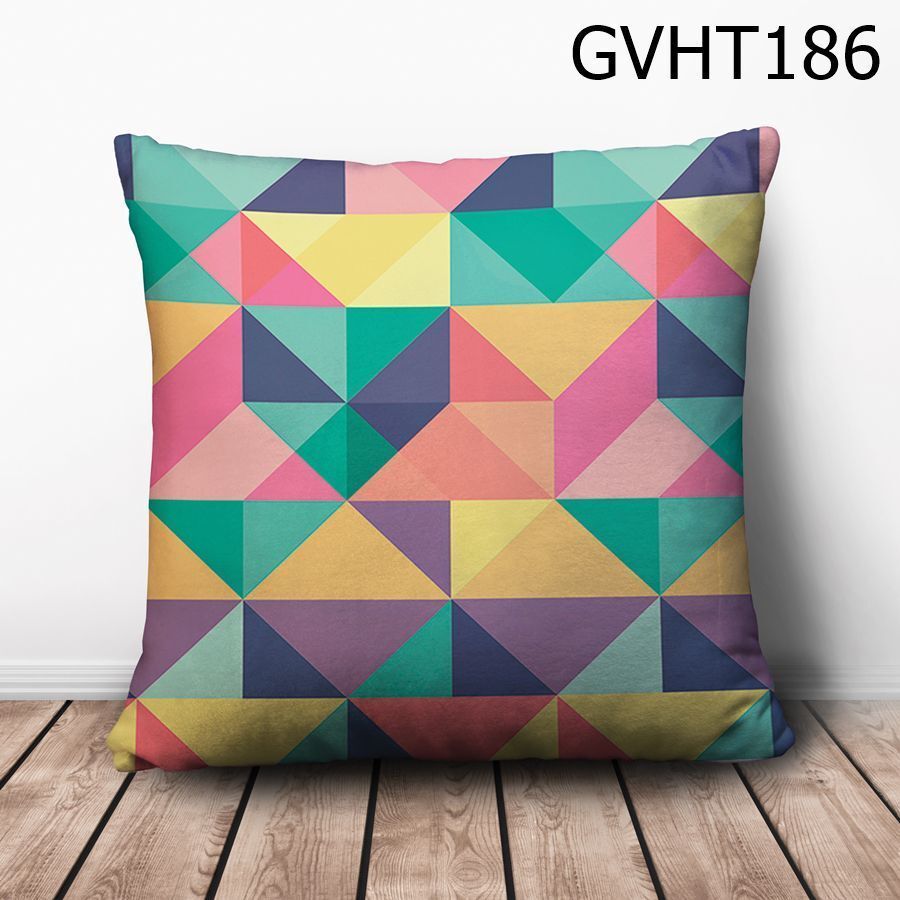 Gối vuông tam giác hình học nhiều màu - GVHT186