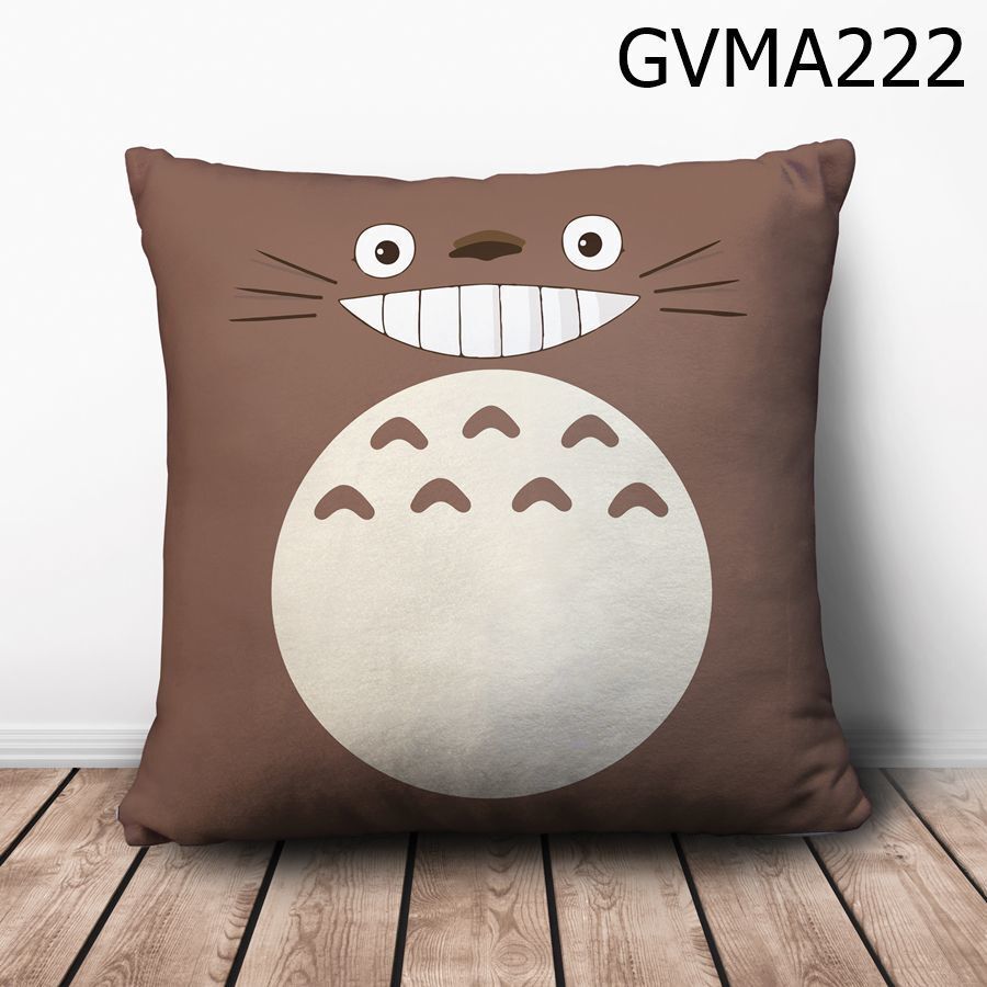 Gối vuông Totoro xám mặt cười - GVMA222